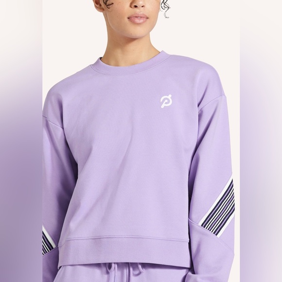 Peloton Tops - Peloton Sport Purple Lavender Sweatshirt with Stripes on Sleeve, size XL, NWT